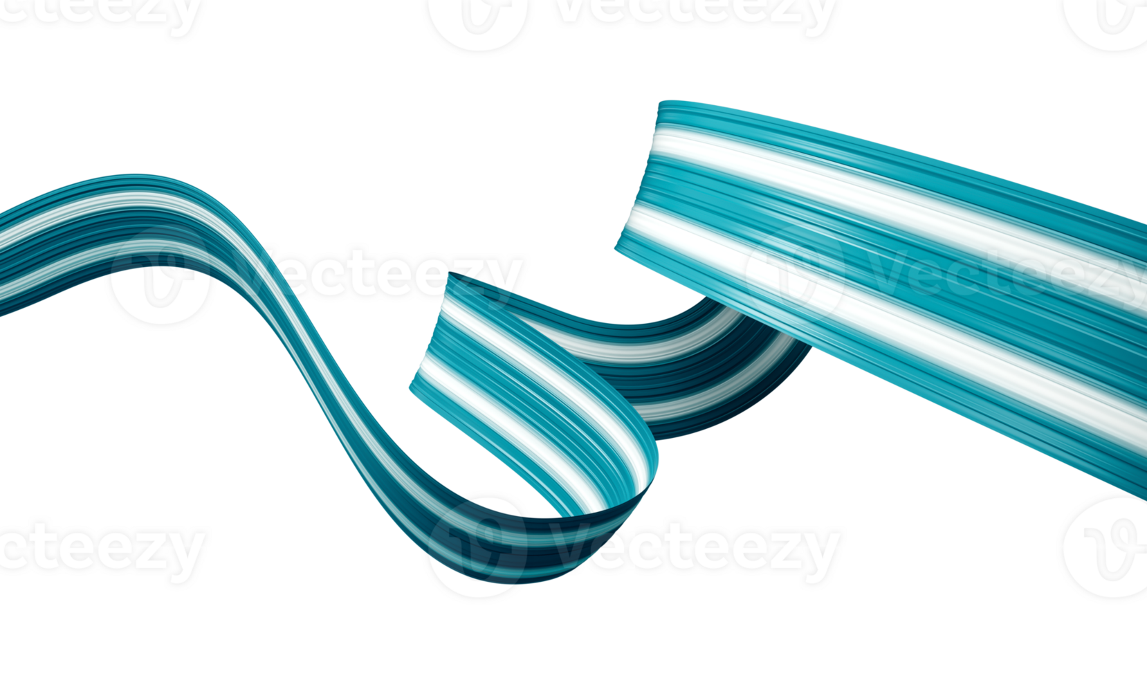 Teal ribbon awareness. Symbolic Post Traumatic Stress Disorder - PTSD. 3d illustration. png