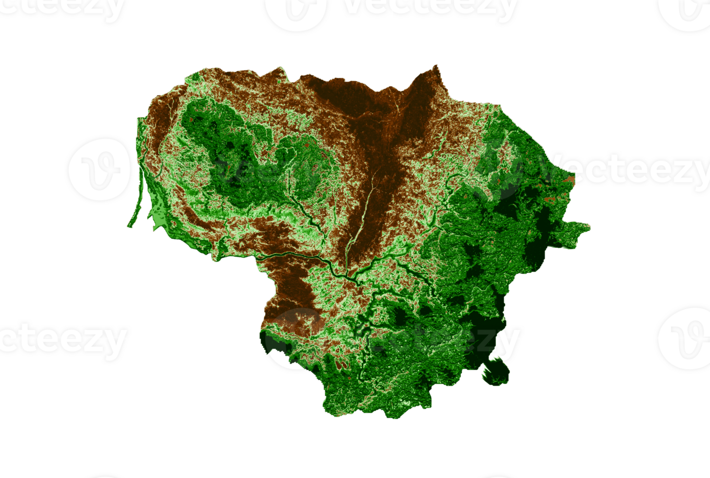 Lithuania Topographic Map 3d realistic map Color 3d illustration png