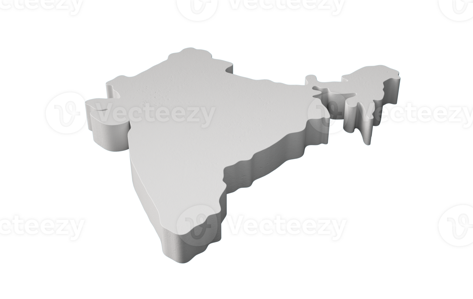 India 3D map Geography Cartography and topology map 3D illustration png