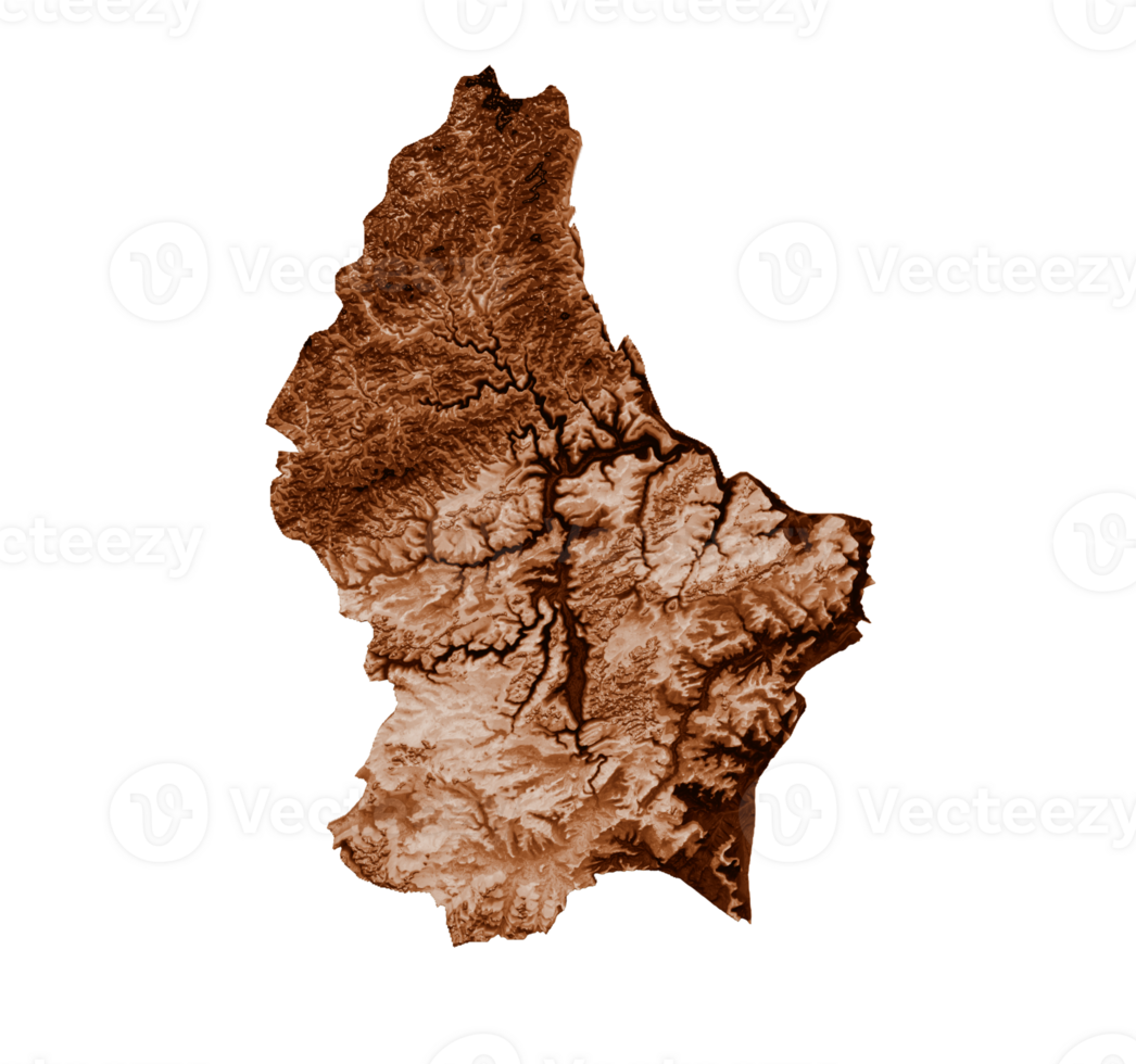 Map of Luxembourg in old style, brown graphics in a retro style Vintage Style. High detailed 3d illustration png