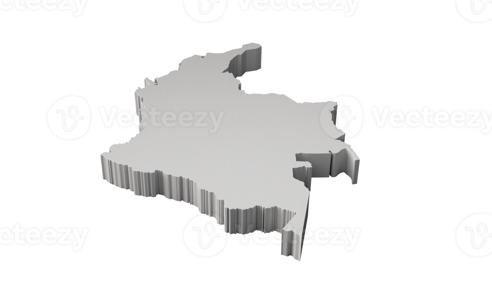 Colombia 3D map Geography Cartography and topology 3D illustration png