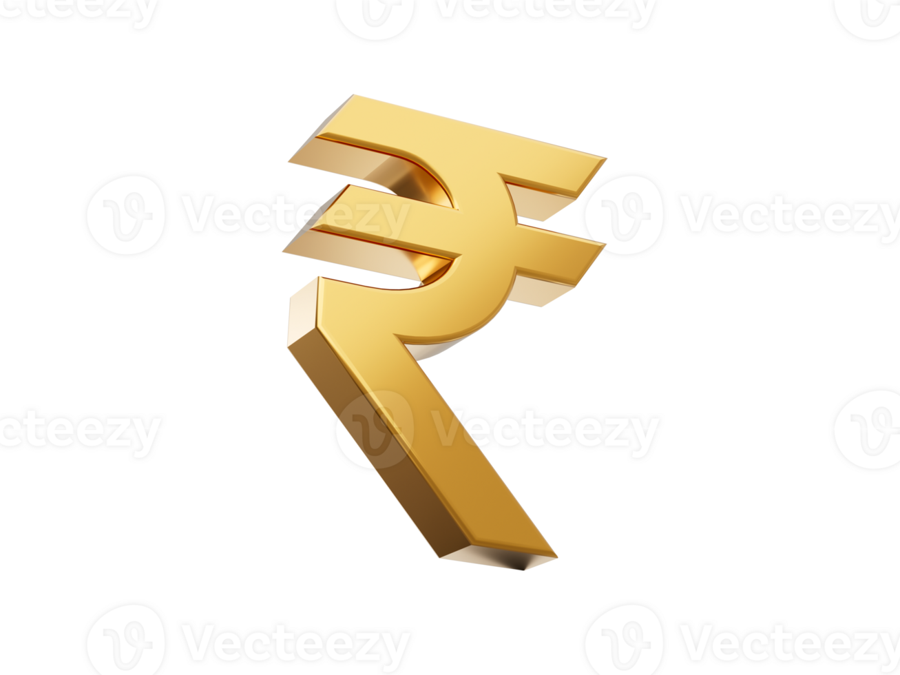 Indian Rupee currency Golden Icon, Indian Rupee 3D illustration png
