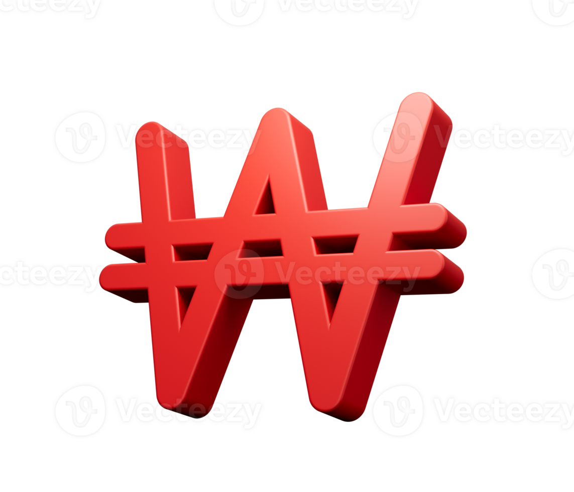 red-south-korean-won-currency-or-won-symbol-3d-icon-3d-illustration