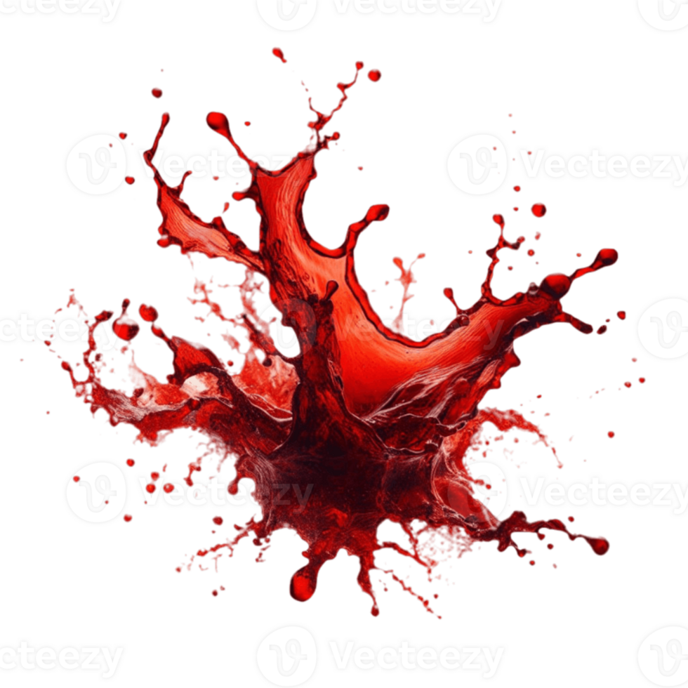 splatter A drop of blood or water and red ink isolated on a transparent background png