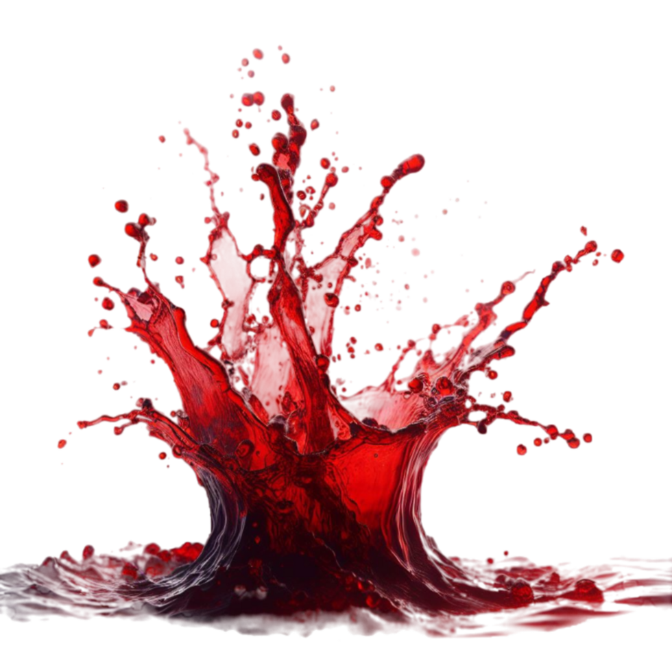 Espirrar uma solta do sangue ou água e vermelho tinta isolado em uma transparente fundo png