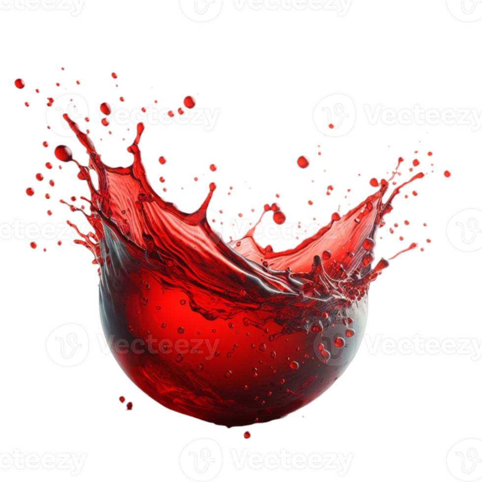 splatter A drop of blood or water and red ink isolated on a transparent background png