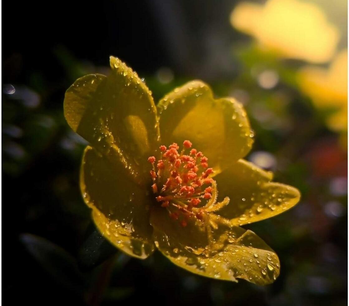 Beautiful blooming flower in garden photo