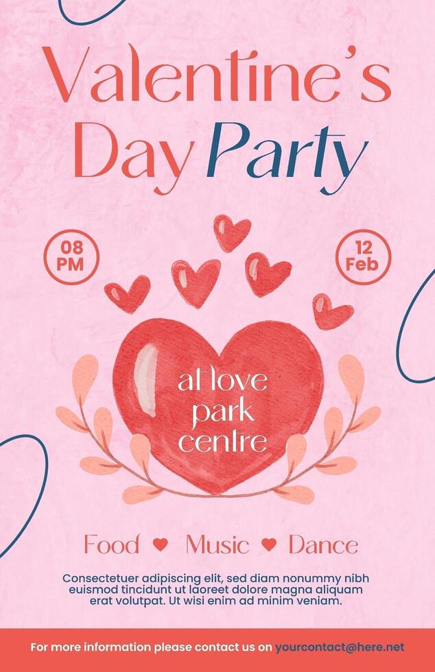 Valentine's Day Party Poster Template