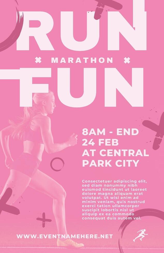 Pink Fun Run Poster Template