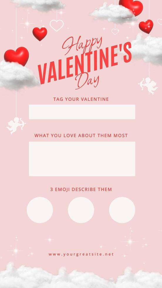 valentine social media story template