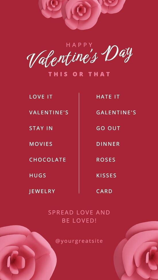 valentine instagram story for social media design template ideas