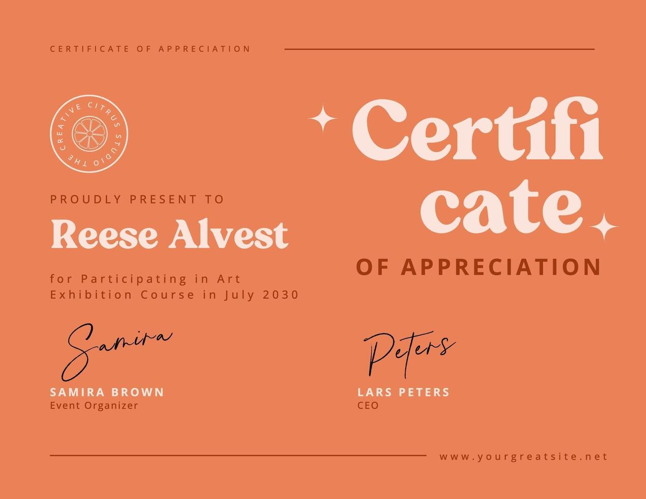 creative certificate design template