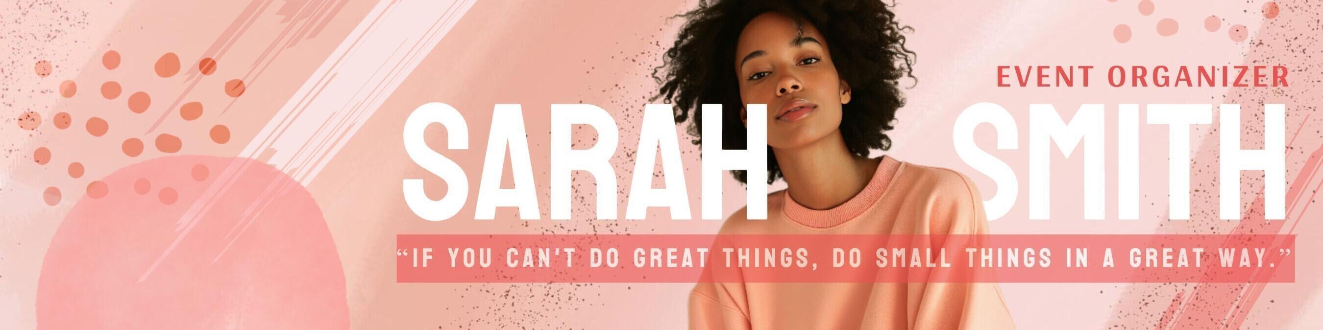 Simple Pink Personal Branding for Linkedin Banner 38599530 Template