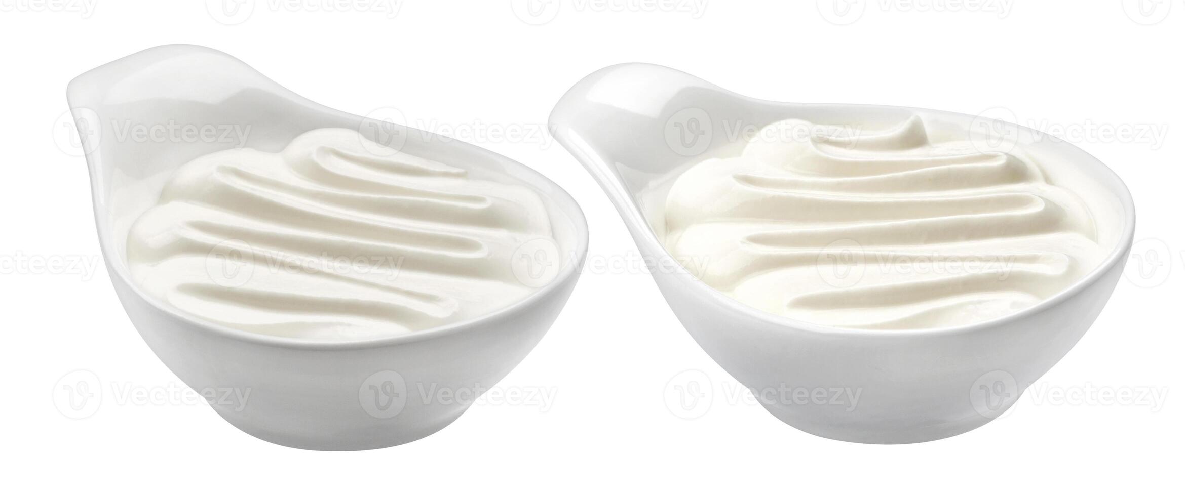 Sour cream isolated on white background with clipping path photo