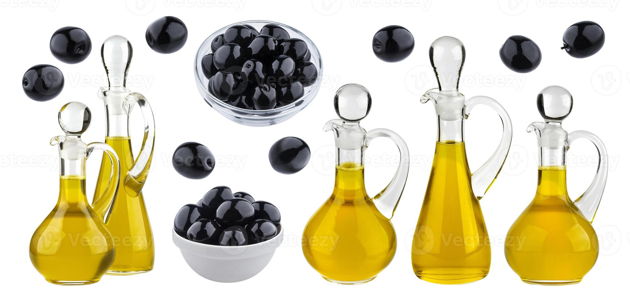 Olive oil isolated on white background with clipping path photo