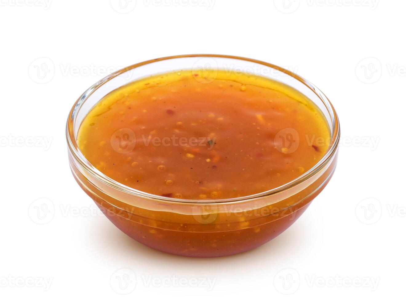 Sweet and sour sauce isolated on white background photo