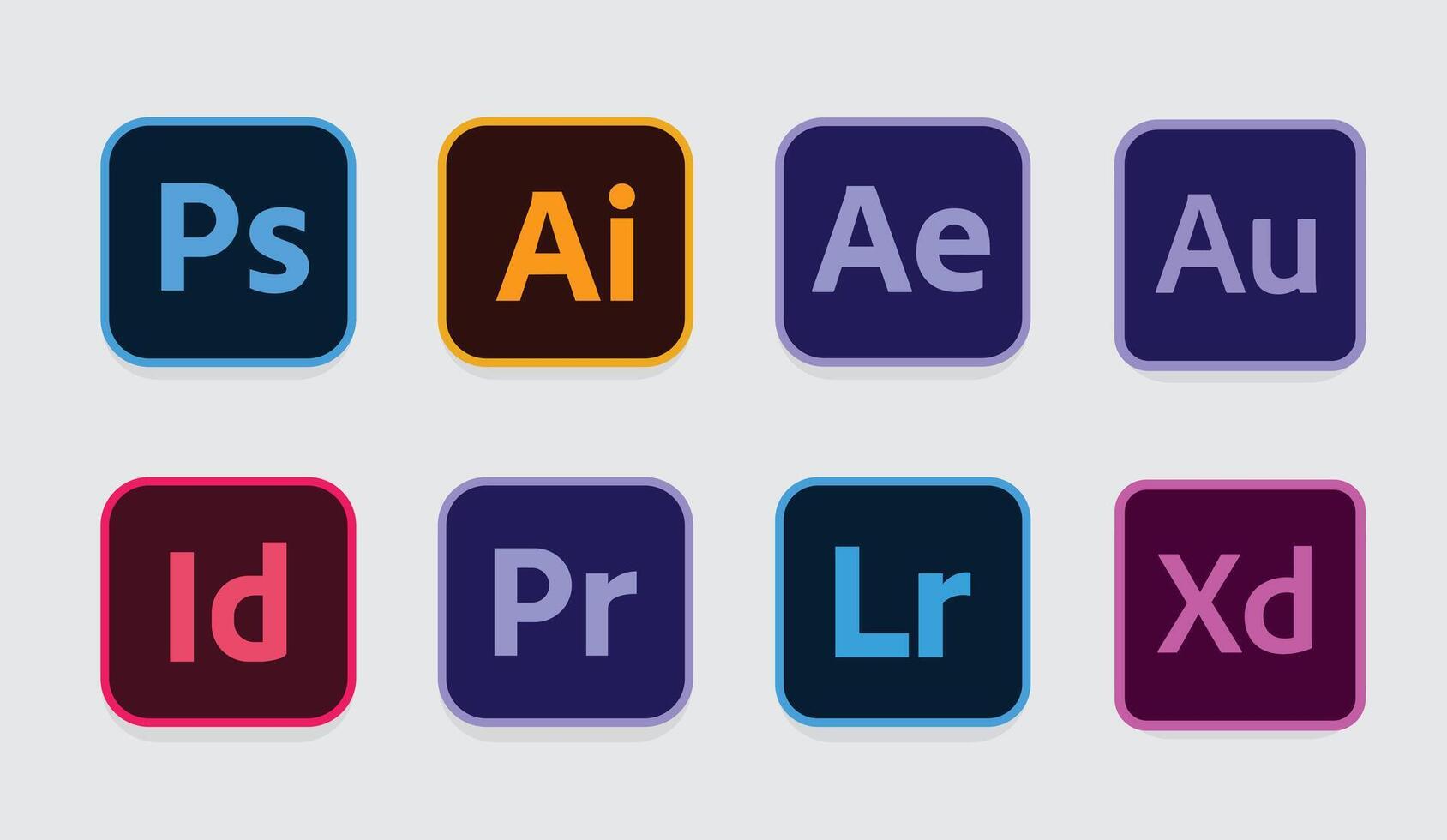 Adobe All Icons, Vector logos, Adobe Icons, Abstract Vector Art