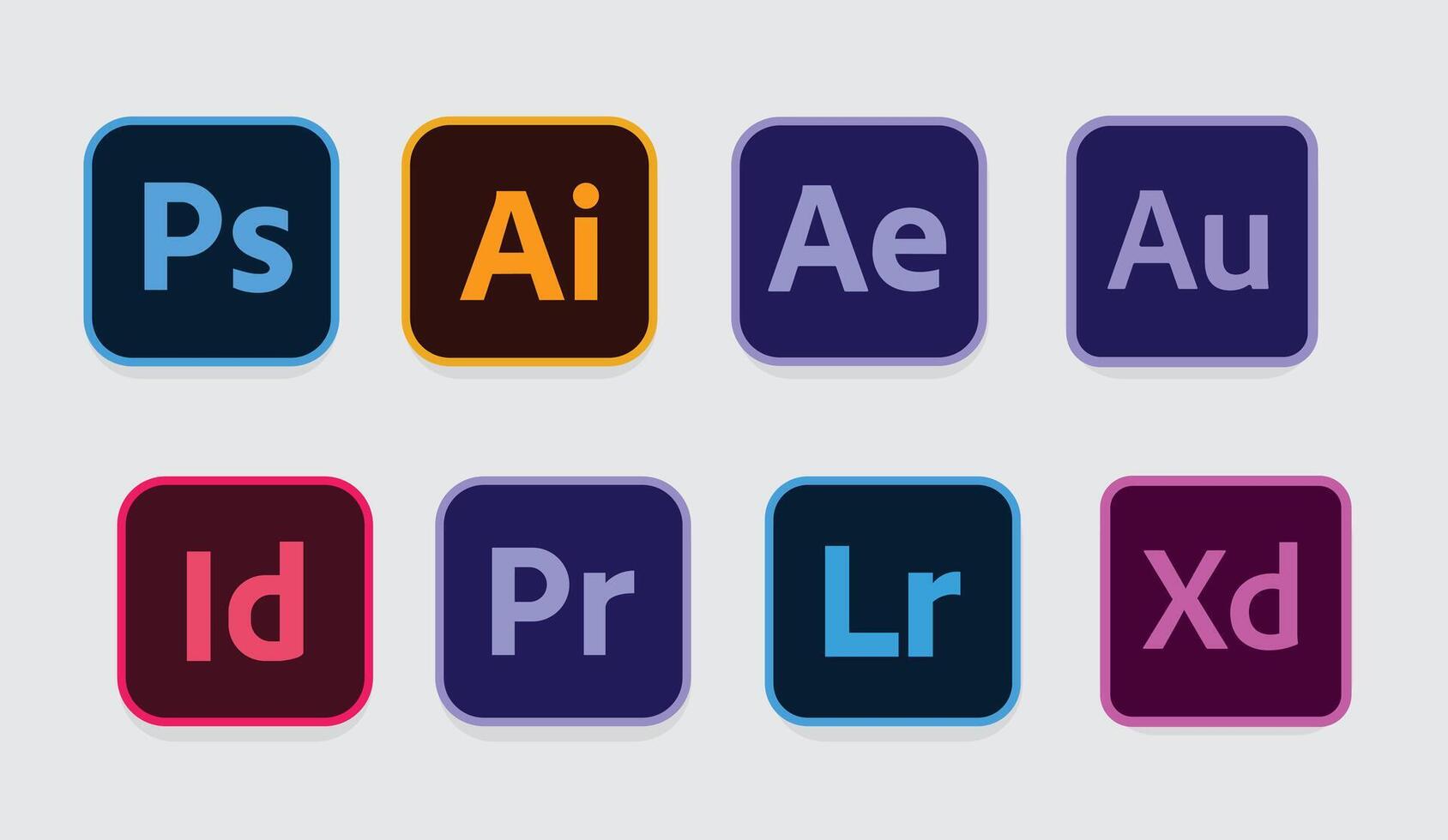 adobe todas iconos, vector logotipos, adobe iconos, resumen vector Arte