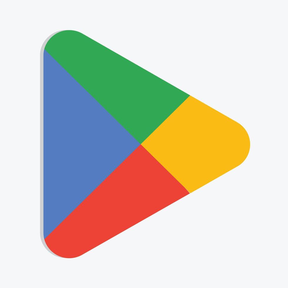 Google Play Store Icon, Play Store Icon, Symbol. Vector Illustration