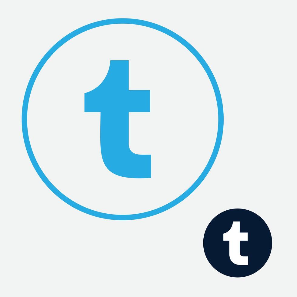 tumblr oficial icono y en único azul color icono, vector Arte