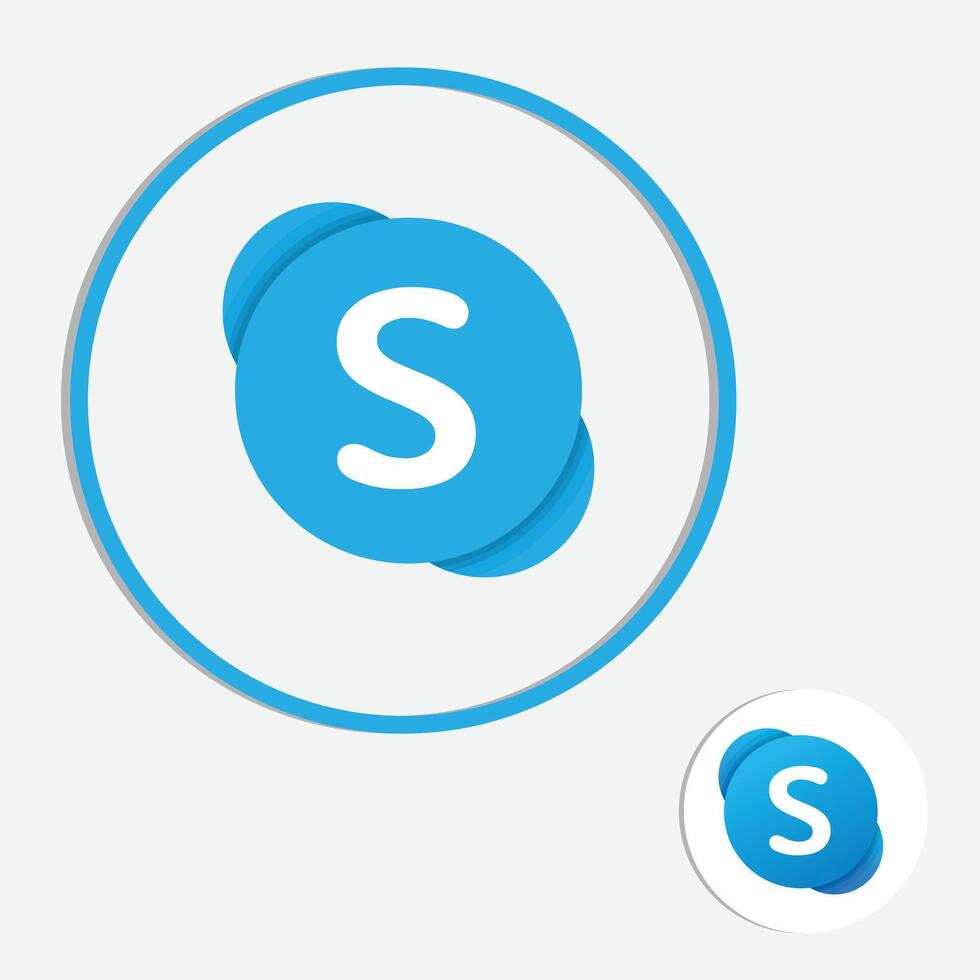 Skype Official icon and in Unique Blue Color icon, Vector art