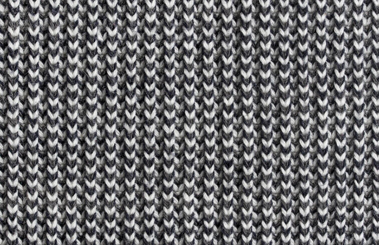 Black and white knitted wool texture photo