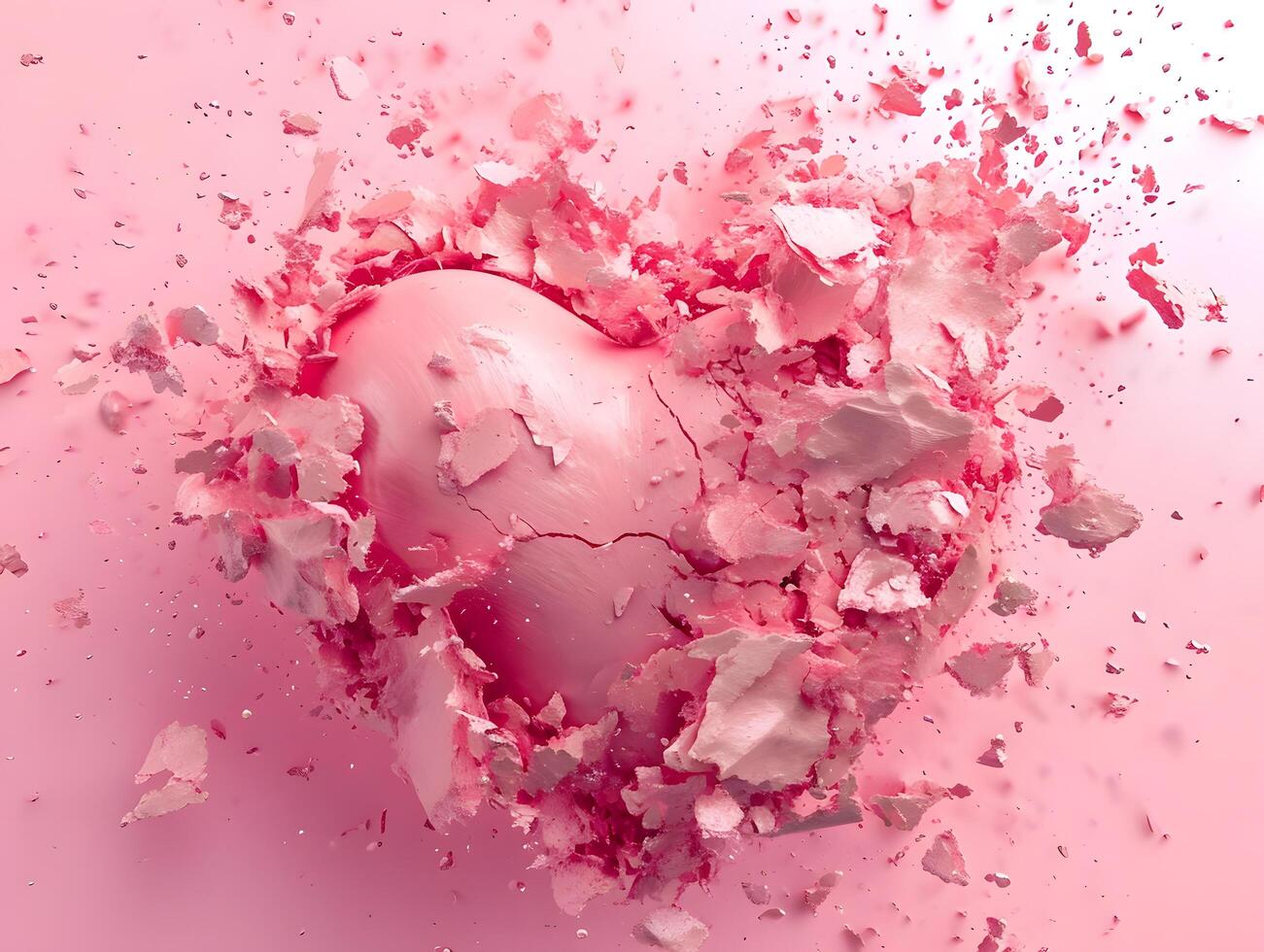 AI generated Water Heart Splash in Pink and Red Grunge Design with Artistic Ink and Love Illustration photo