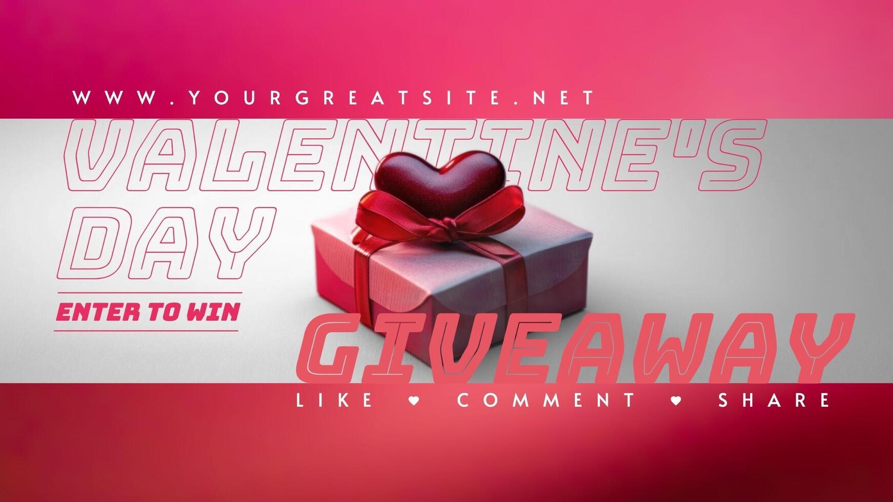 Valentine's Day Giveaway Promotion For Twitter Post template