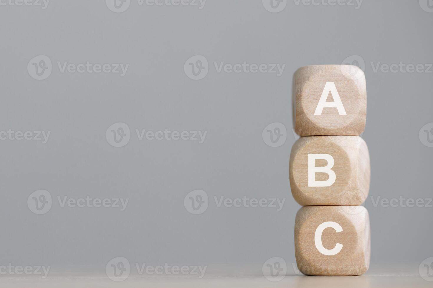 wood cube block with ABC photo