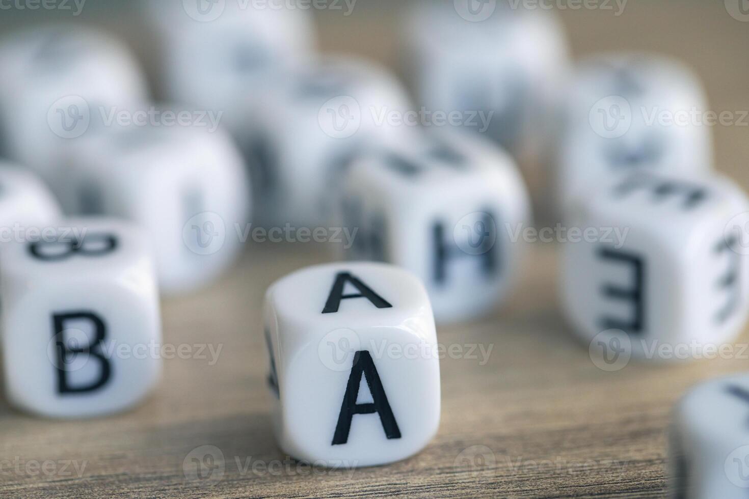 wood cube block with abc photo