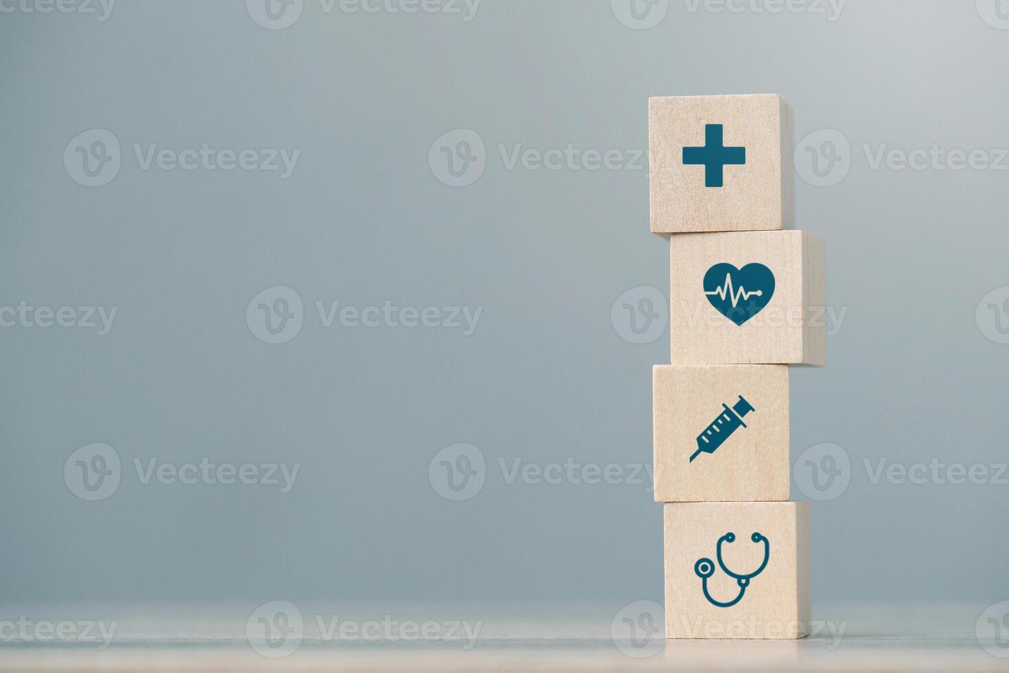 wood cube block with Medical treatment and care photo