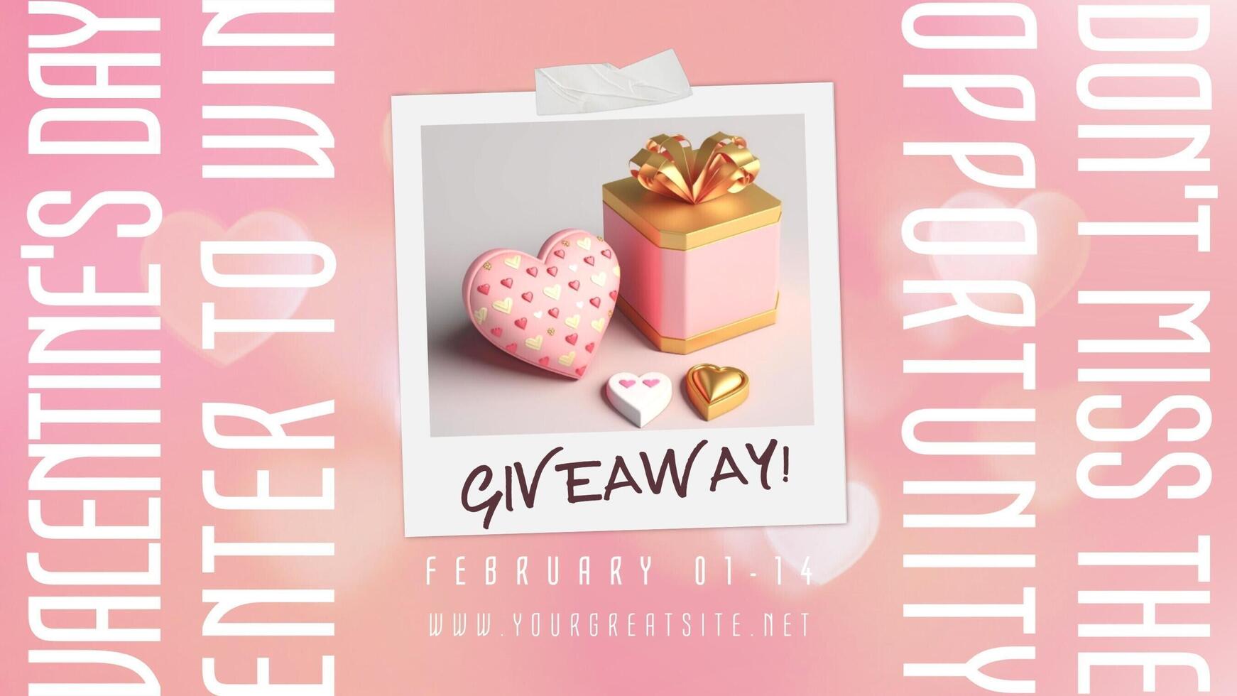 Valentine's Day Giveaway Opportunity Promotion For Twitter Post template