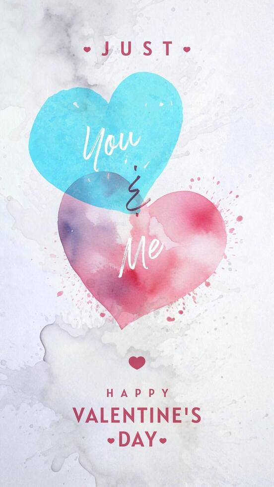 Just You and Me Watercolor Design for Instagram Story template