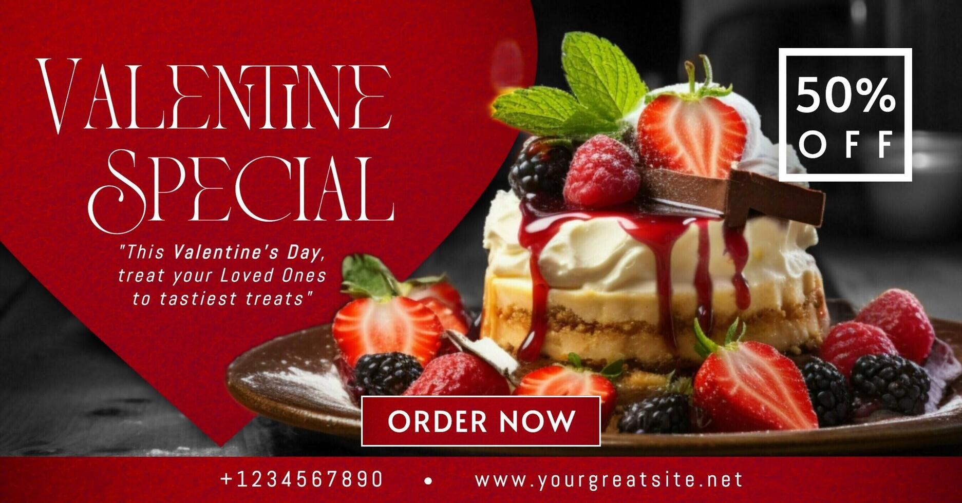 Valentine Special Cake Promotion for Facebook Ad template