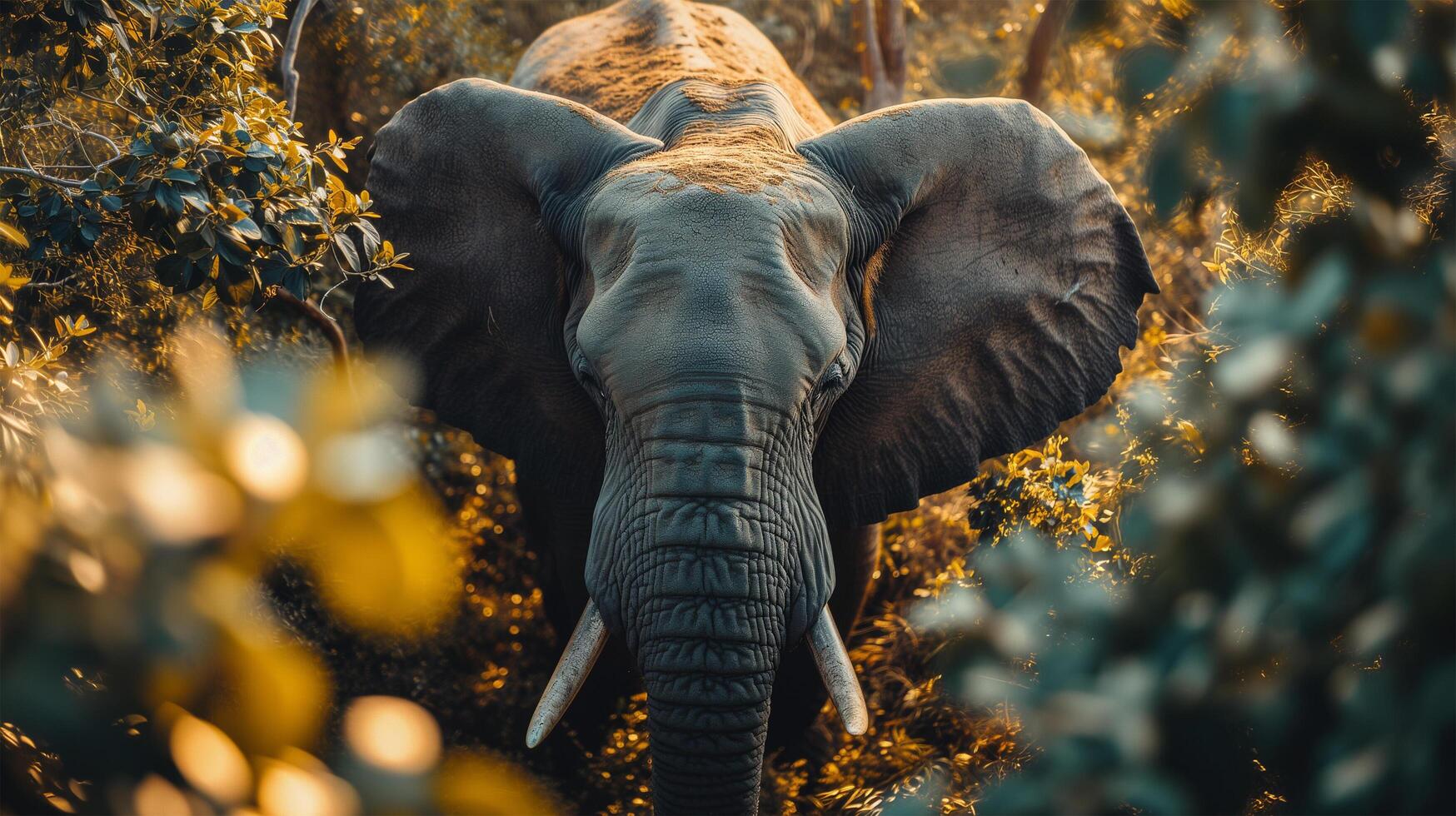 AI generated free photo of an elephant in the jungle