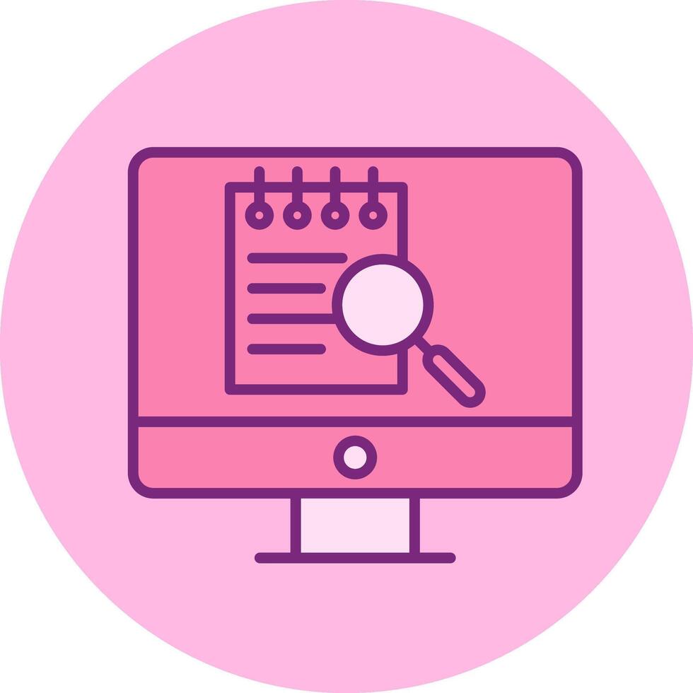 File Search Computer Vector Icon