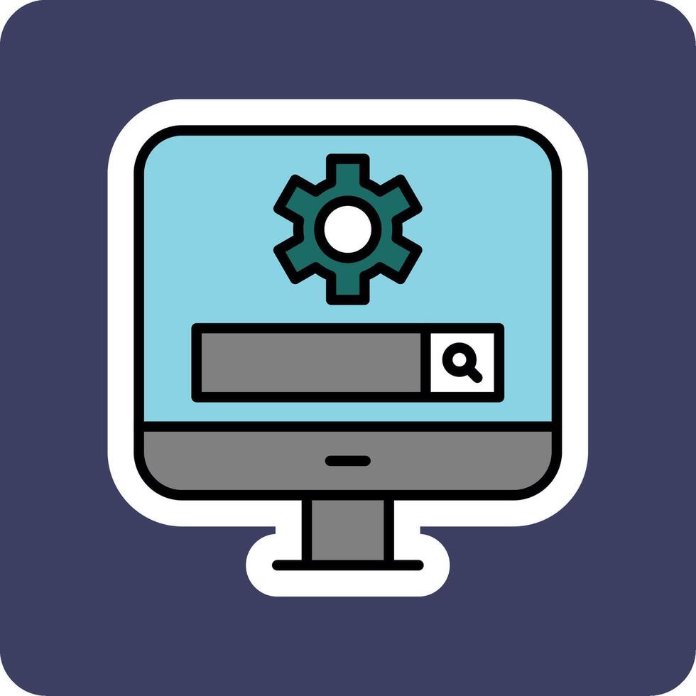 Computer Search Engine Vector Icon