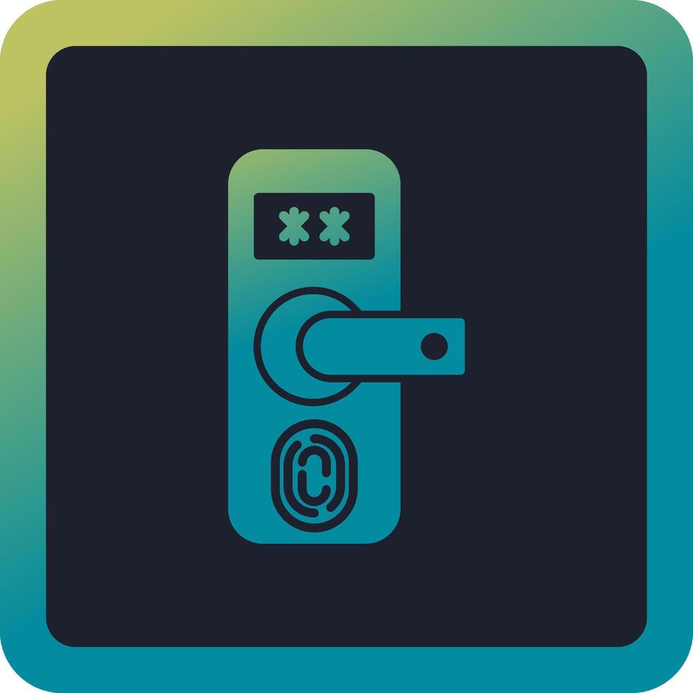 Fingerprint Door Protection Vector Icon