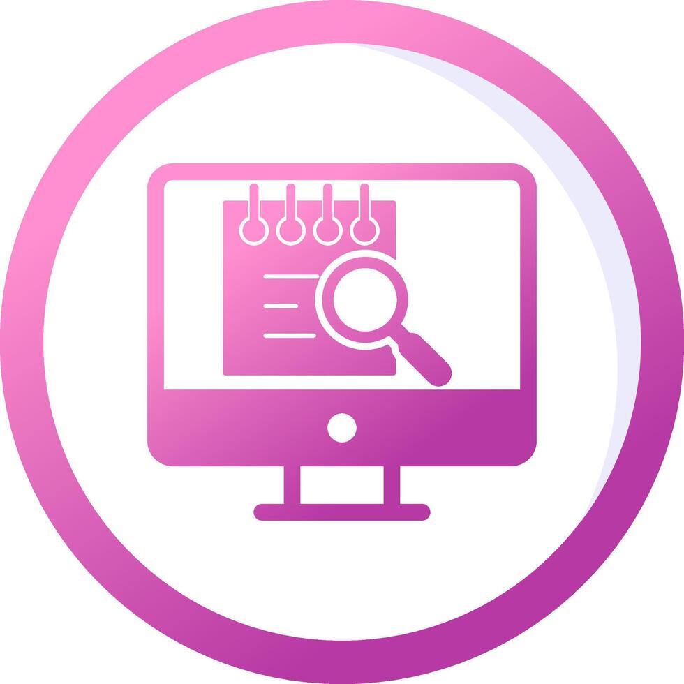 File Search Computer Vector Icon