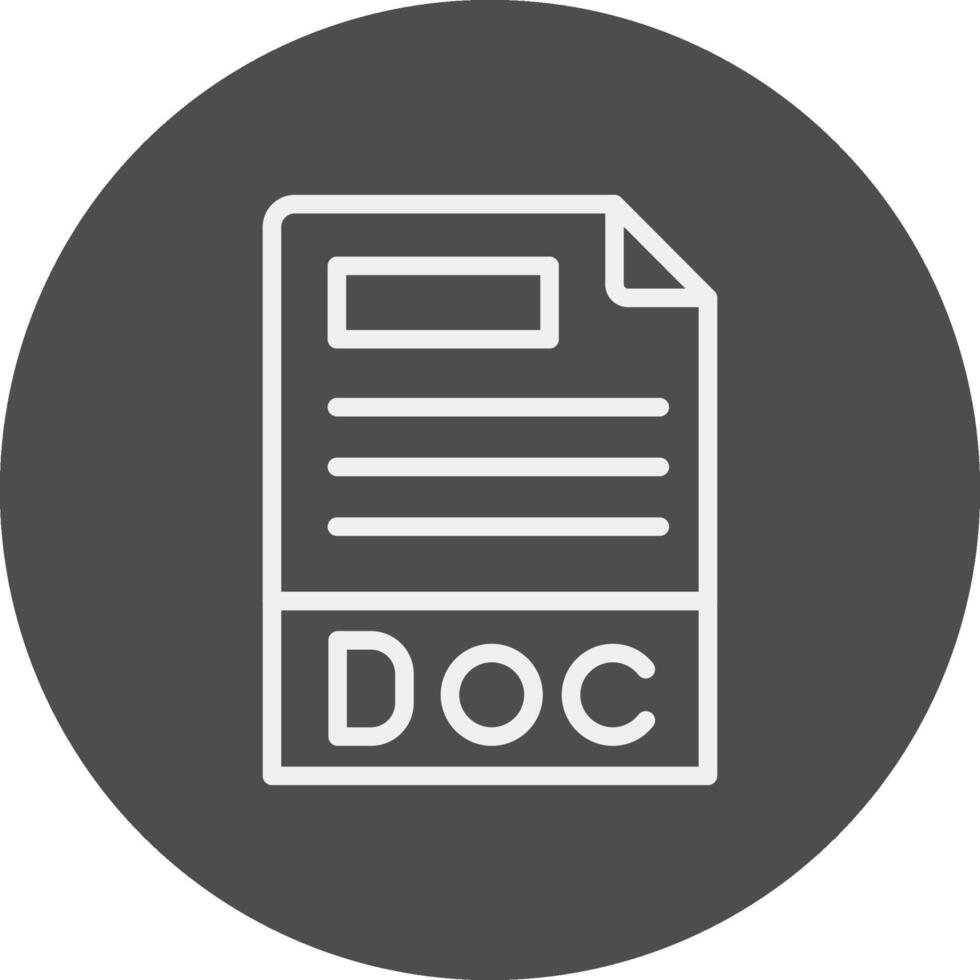 diseño de icono creativo de formato de archivo doc vector