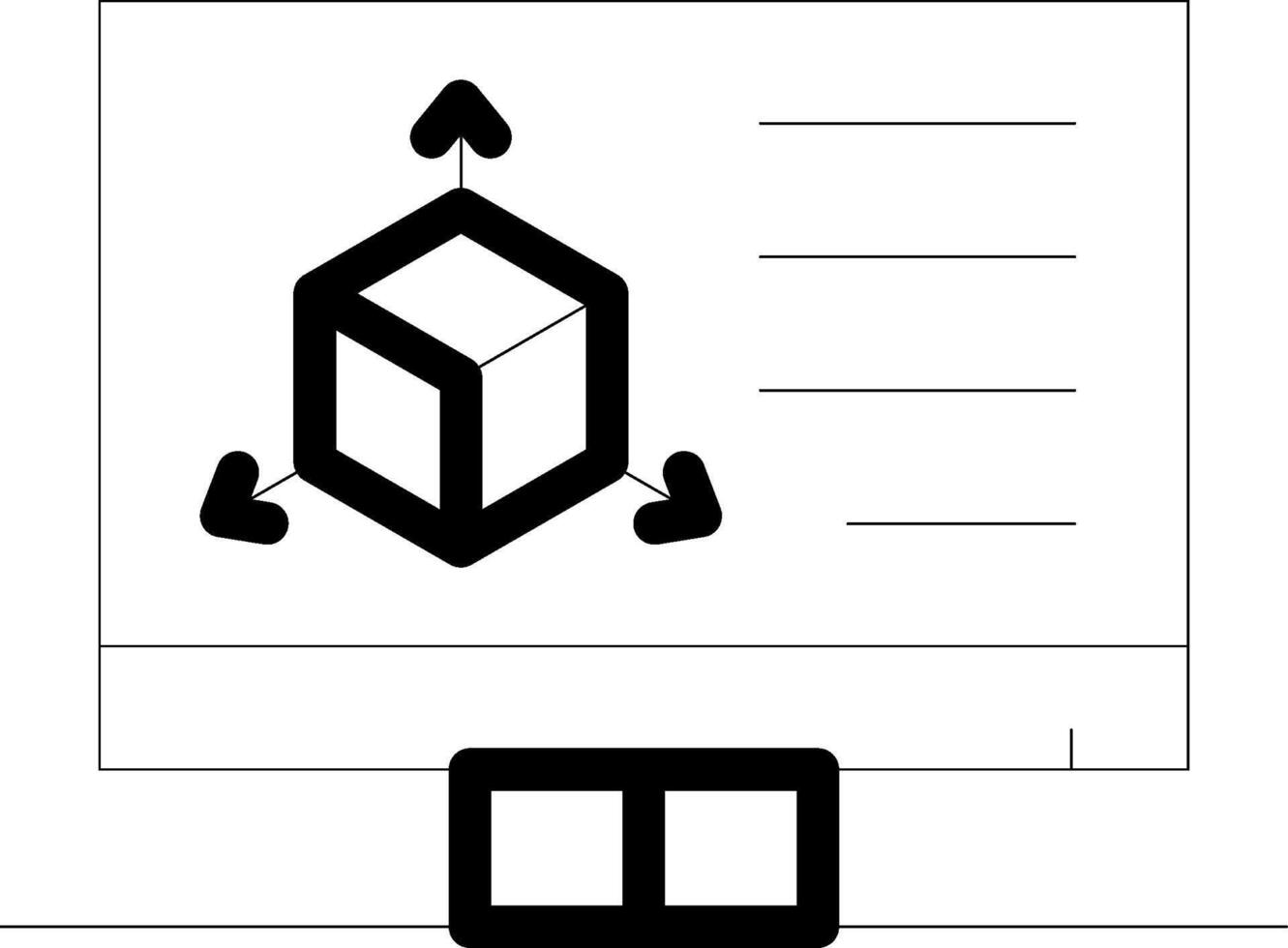 3D Modeling Creative Icon Design vector