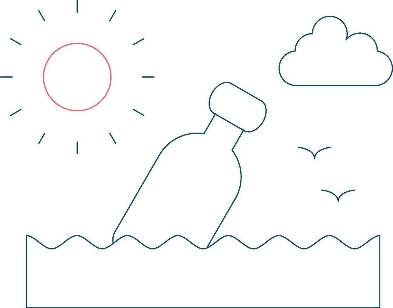 Message In A Bottle Creative Icon Design vector