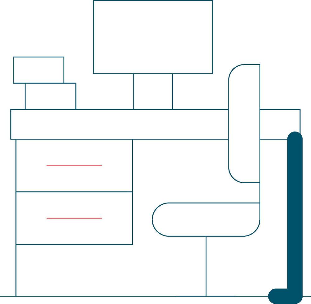 Office Desk Creative Icon Design vector