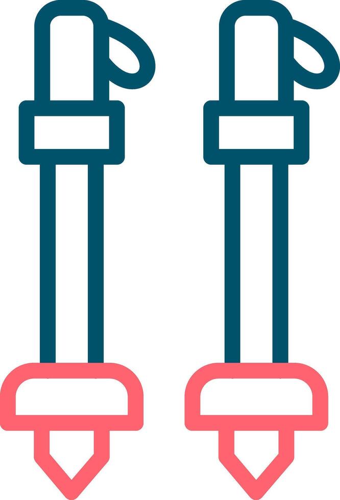 Ski Poles Creative Icon Design vector