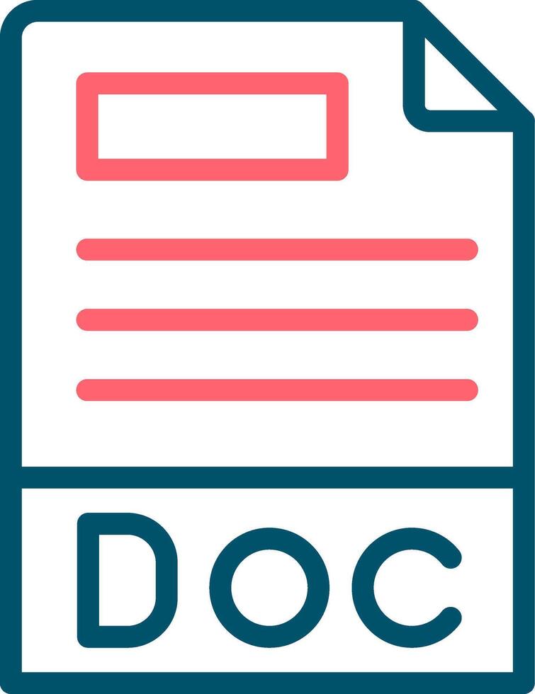 Doc File Format Creative Icon Design vector