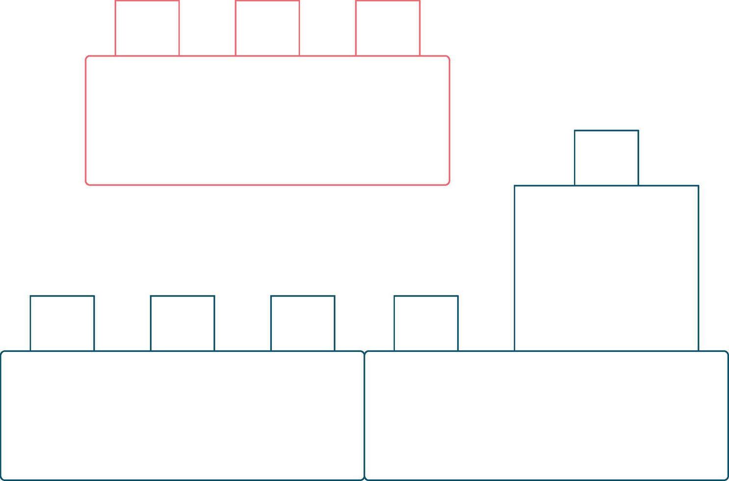 línea dos color diseño vector