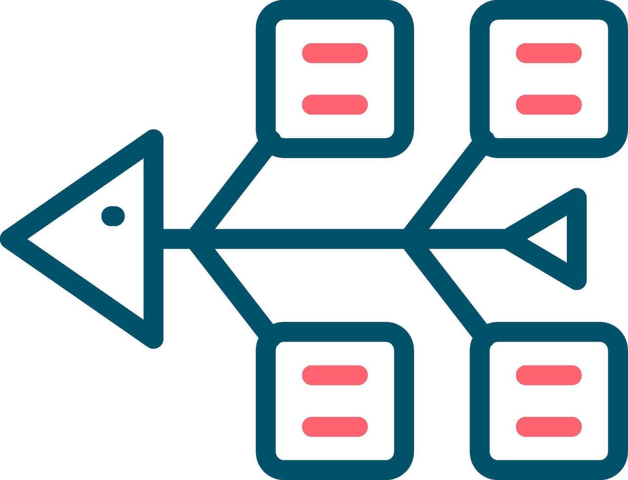 Fishbone Diagram Creative Icon Design vector