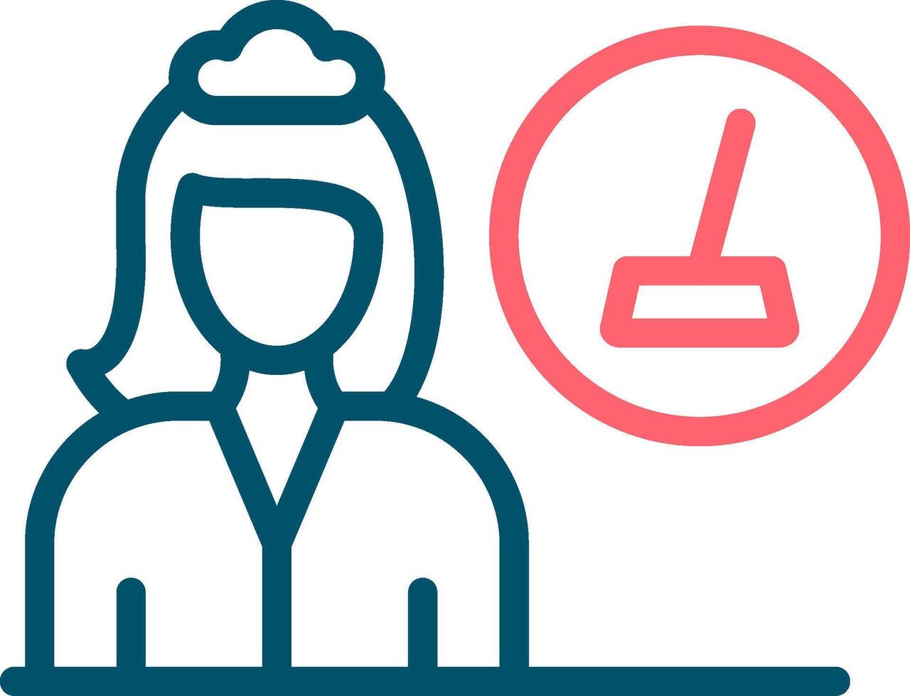 Female Cleaner Creative Icon Design vector