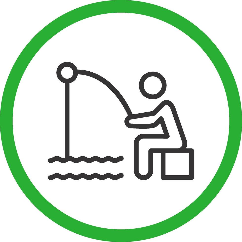 Shore Fishing Creative Icon Design vector