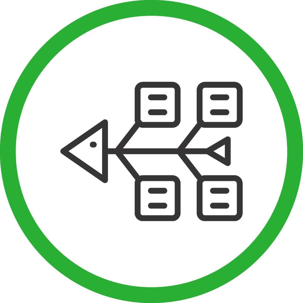 Fishbone Diagram Creative Icon Design vector